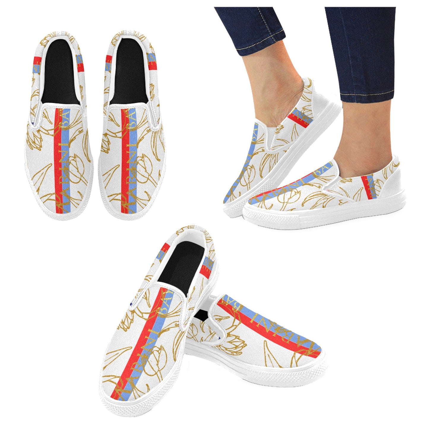 Baskets Slip-on motifs floraux