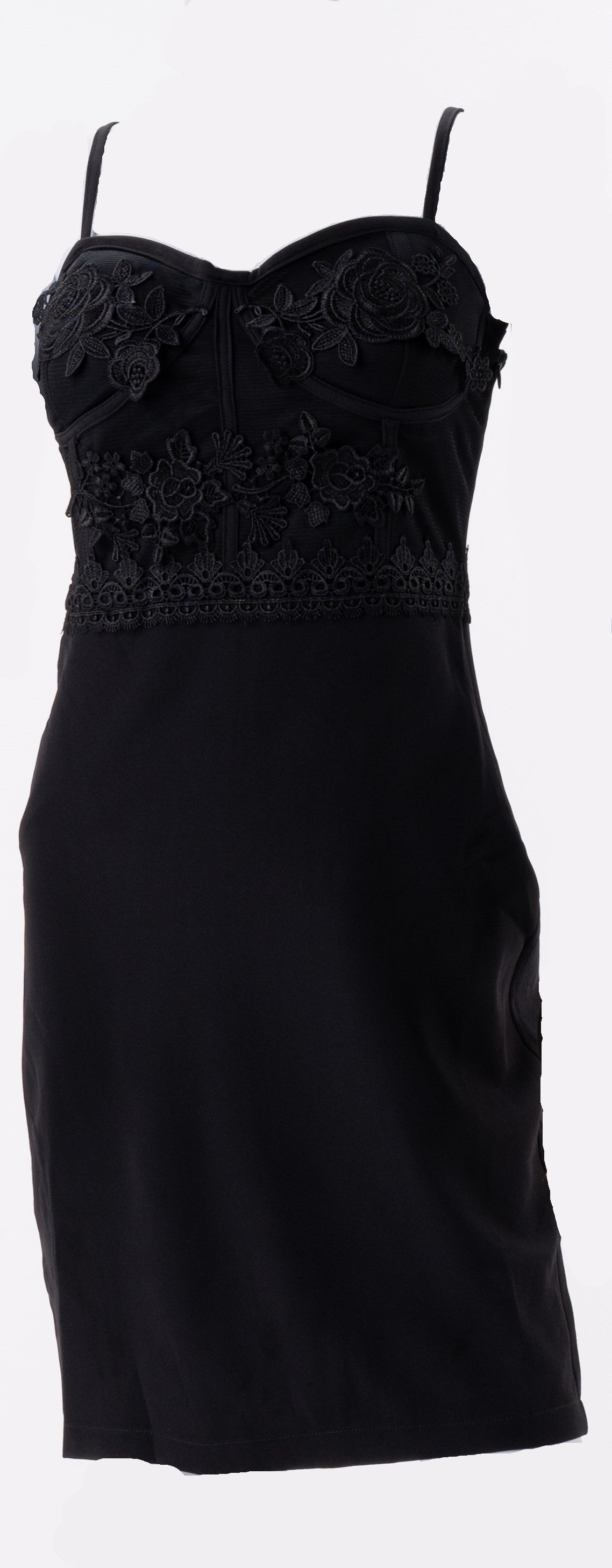 Robe de cocktail Noir-Bretelles fines