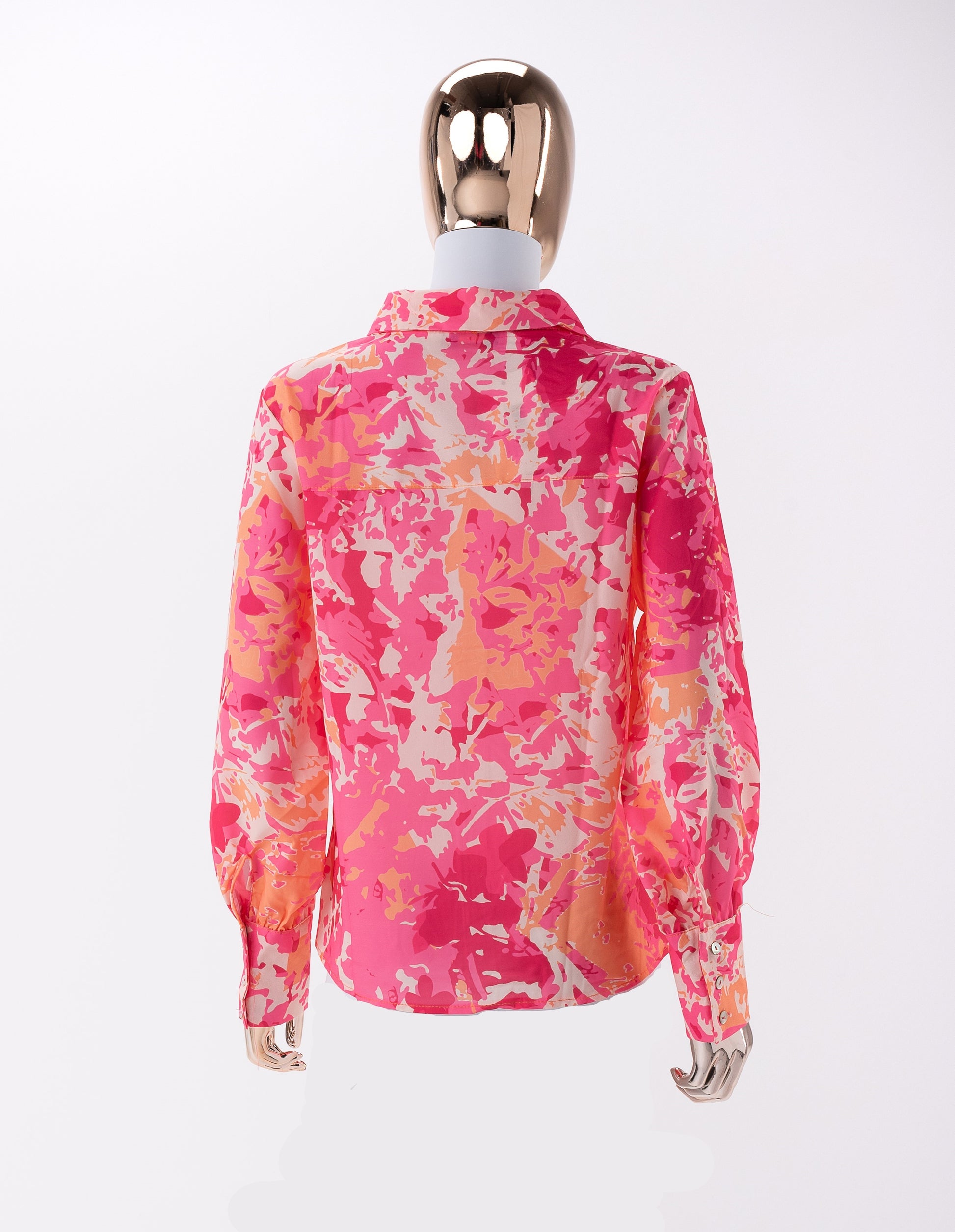 Chemise à manches longues-Floral rose