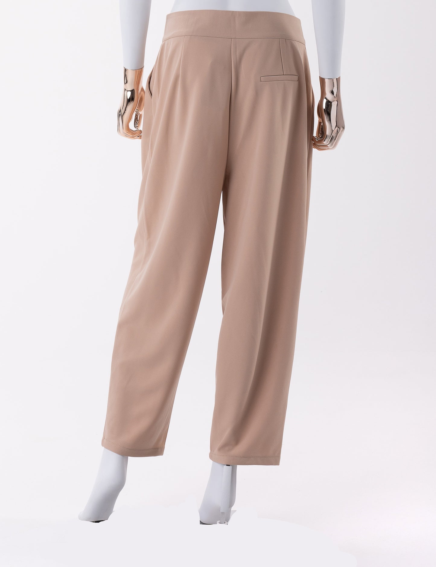 Pantalon taille haute-Beige