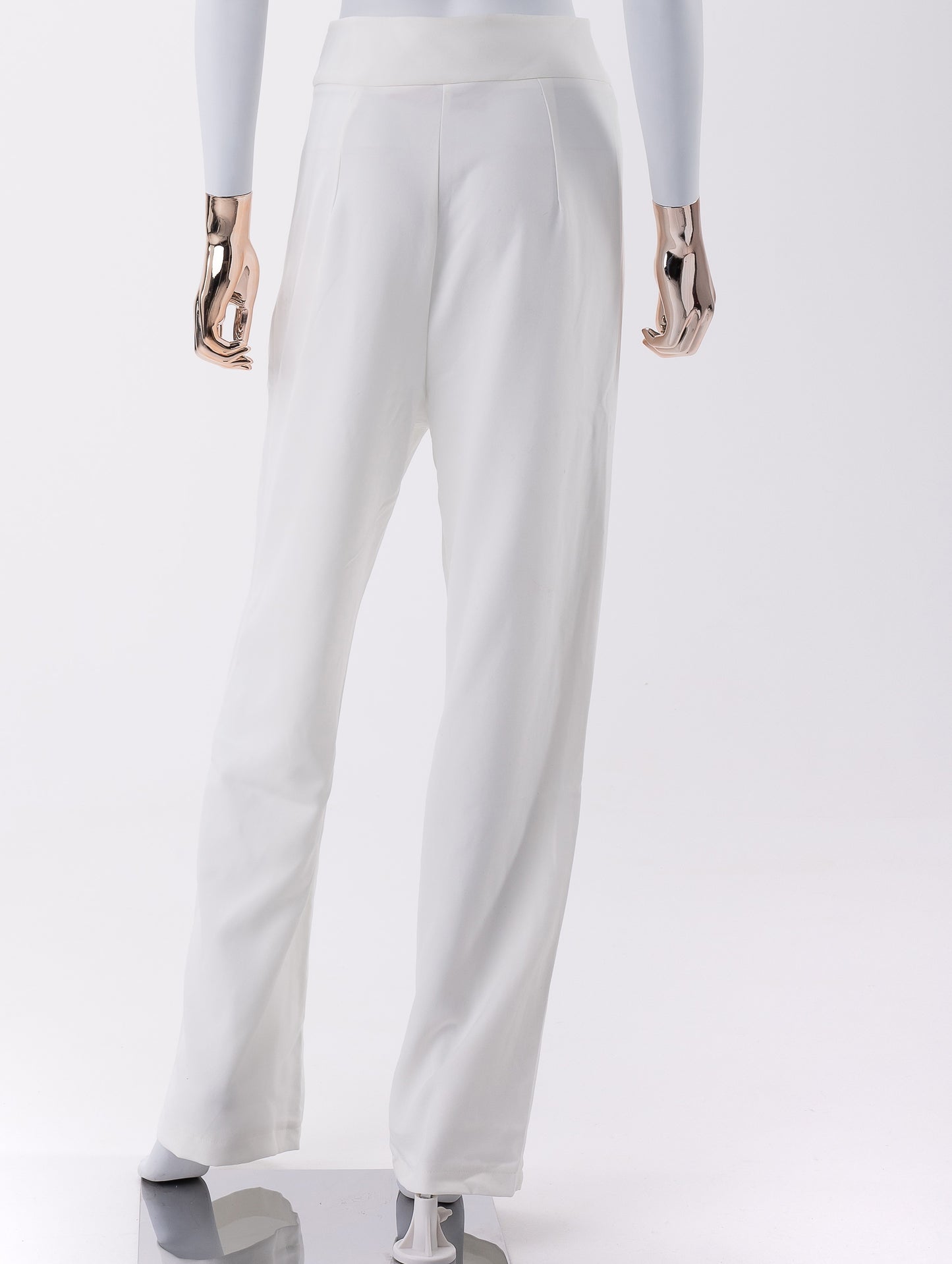 Pantalon taille haute-Blanc