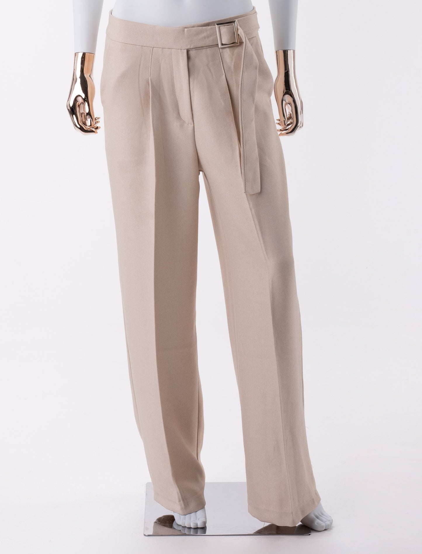 Pantalon avec ceinture-Beige