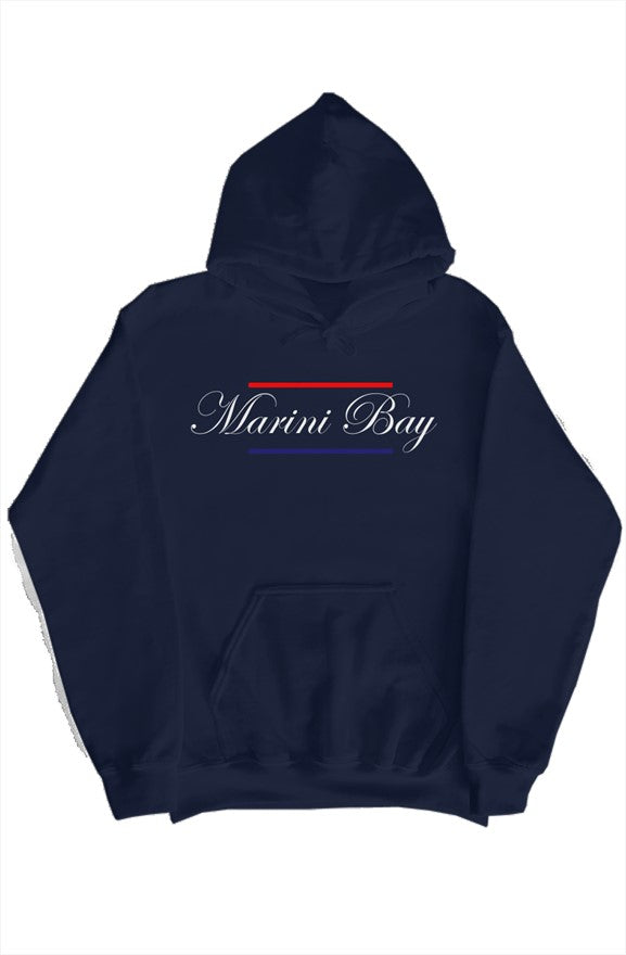 Sweat à capuche Bleu marine-logo blanc