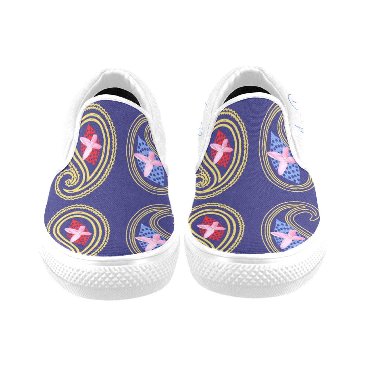 Blue/white slip-on sneakers